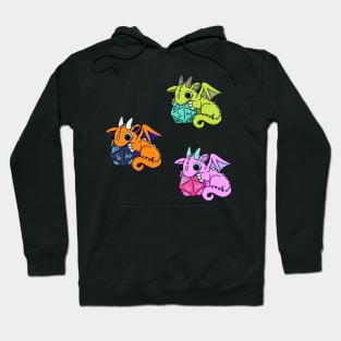 Trio of Orange Dice Goblin Dragon Babies Hoodie